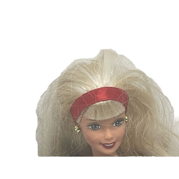 Mattel Holiday 1976 Barbie in Black Velor With Plaid Dress Missing Shoes - Picture 4 of 16